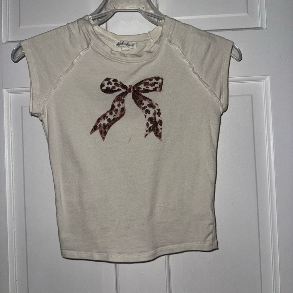 baby T cheetah bow top!